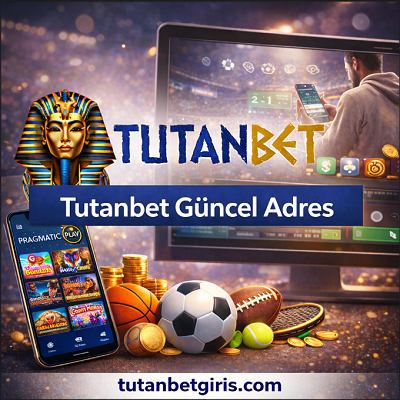 Tutanbet güncel adres banner görseli, spor bahisleri temalı ekran, Pragmatic Play oyun sayfası ve tutanbetgiris.com bağlantısı
